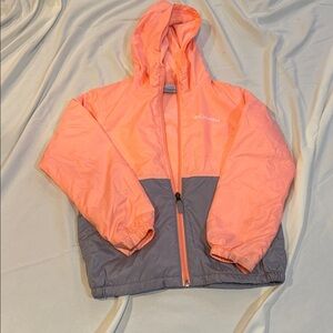 Columbia Coral and Gray Hooded Jacket